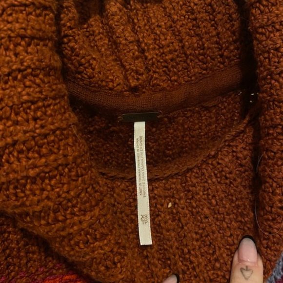 Free People Knit Turtleneck Wide Cropped Sweater - Picture 2 of 3